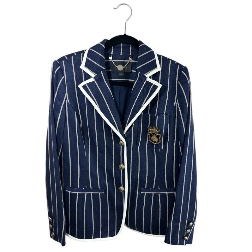Carlisle Collection Linen Blend Jacket Captain Nautical Luxe Sz6 Tailored Blazer - Picture 4 of 16